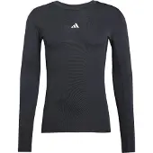 Adidas T-Shirt fonctionnel 'TECHFIT Long Sleeve' noir / blanc