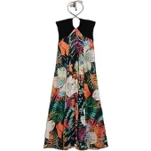 Desigual Robe d’été 'Tropical' turquoise / vert / orange foncé / noir