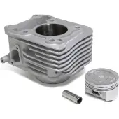 Airsal Piaggio 3v 125cc Aluminium 52 Mm Cylinder Kit Argenté