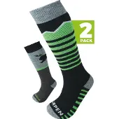 Lorpen S2kne Merino Eco Socks 2 Units Vert,Gris EU 35-38 Enfants