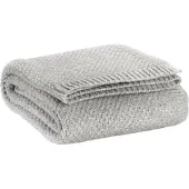Vivaraise Danilo Plaid tricot recyclé perle - 130 x 160 cm
