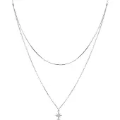 Luxenter Collier en argent sterling 925 avec zircone brillante et finition rhodiée - Lialt
