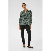 Kaffe Chemisier 'KAJanne' vert / vert pastel / noir