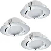 Eglo Pineda, Spot encastré, Ampoules non remplaçables, LED, 6 W, 3000 K, Chrome