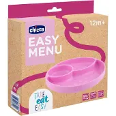 Chicco Assiette en silicone, rose 12m+