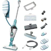 Black & Decker BLACK+DECKER Balai Vapeur 1300W Multifonctions avec Gant Steamitt et 12 Accessoires