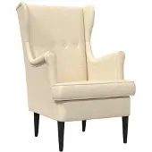 vidaXL fauteuil Crème tissu