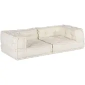 vidaXL Canapé modulaire 2 places crème 140x70x36 tissu
