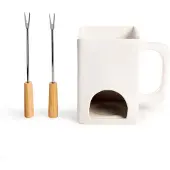Kikkerland Fondue For Two, Set à fondue, Blanc