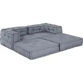 vidaXL Ensemble de canapés modulaires , 2 pièces, gris, 140 x 70 x 56 cm, tissu