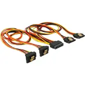 DeLOCK Câble d'alimentation SATA 15 broches quadruple avec clip métallique, 50 cm