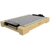 Cecotec Plancha électrique Tasty&Grill LineStone. Puissance 2 000 W, structure en bambou, thermostat réglable, surface grill