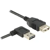 DeLOCK Easy - Rallonge de câble USB - USB (M) à angle gauche/droit, réversible pour USB (F) - USB 2.0 - 50 cm - noir