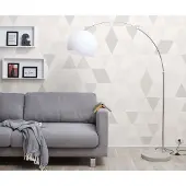 DELIFE Lampadaire Big-Deal eco argent blanc pied en béton réglable en hauteur