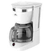 Lentz Machine à café 10 tasses avec filtre permanent, cuillère de mesure incluse (blanc)