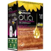 Garnier Olia Coloration Permanente Sans Ammoniaque, Odeur Agréable Aux Huiles Florales D'Origine Naturelle - Cuivre Intense Gras 7.40