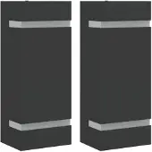 vidaXL Lampes murales d'extérieur 2 pcs. noir acier inoxydable