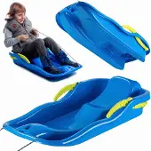 Kadax Luge en plastique , Snowbob 85x40x18cm, Luge de neige avec freins