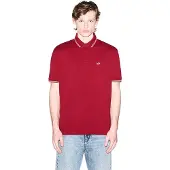 Armani Exchange pour homme. XM001287AF17321U5101 Polo en maille piqué de coton stretch rouge (XS), Casuel, Manche courte