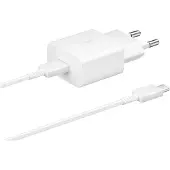 Samsung cestovní nabíječka EP-T1510EWE + kabel USB-C, 15W, bílá (OOB bulk)