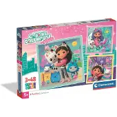 Clementoni , le Puzzle européen Made in Italie Puzzle 3 Puzzles - Gabby's Dollhouse - 26 à 50 pièces