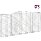 vidaXL Gabions avec arc surélevé 7 pcs. 400x30x180/200cm Fer galvanisé