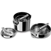 Joseph Joseph 6er Set Space Steel Pfannenset, Poêle + casserole, Argent
