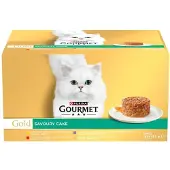 Purina Gold Gourmet Savoury Cake 48x85g Wet Cat Food Jaune