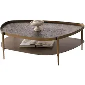 AEA Couchtisch mit goldenen Metallrahmen und einzigartiger Oberfläche