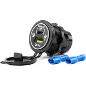Amio Chargeur étanche avec prises USB + USB-C 12V 24V QUAD SKUTER MOTOCYCLE