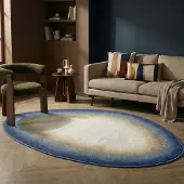 Studio Clarice Tapis irrégulier – Mellow Bleu/Jaune | 120x170cm | Rectangulaire | Pile courte