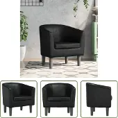 The Living Store Fauteuil club en simili cuir noir