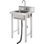 OEM Evier commercial, acier inoxydable durable, design convivial, argenté