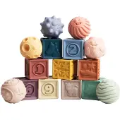 Magni Massage Set With Building Blocks Construction Game Multicolore Enfants