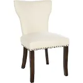 CLP - Chaise de salle à manger Zadar, revêtement en tissu crème, structure de couleur antique foncé
