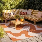 FRAAI Tapis d'extérieur - Summer Swirl Terracotta | 160x230 cm | Rectangulaire | Tissage plat