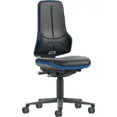 BIMOS Siège de travail pivotant Rl.rembourrage en similicuir noir bleu 470-640mm