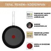 Tefal C43602 Renew+ Poêle à frire en céramique noire 20 cm