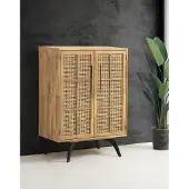 AEA Schrank Holzschrank Schränke Büfett Holz Modern Wohnzimmer Braun