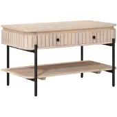 vidaXL Table basse artisanale blanche 85 x 45 x 50 cm