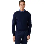 Hackett London pour homme. HM7000204 Jersey Ess Merino Crew marine (M), Casuel, Laine, Classique