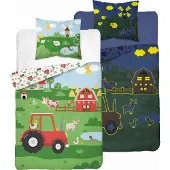Detexpol Linge de lit en coton phosphorescent 160x200 ferme