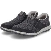 Rieker Chaussons pour hommes, modèle Namur, couleur noire, pour un usage décontracté