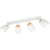 TRIO Plafonnier, métal, blanc, E14, 4 flammes, L 74 cm