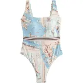 Next Maillot de bain crème / bleu clair / chocolat
