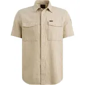 PME Legend Chemise 'Shirt with short sleeves in cotton/linen' vert clair
