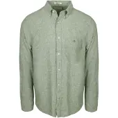 Gant pour homme. 3250082 Chemise en lin mélangé vert (M), Casuel, Manche longue