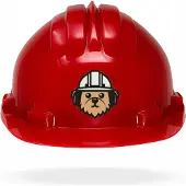Tams Casque pour enfants - Bouchon rotatif rouge chien