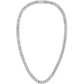 BOSS Collier chaîne à maillons argentés avec fermoir magnétique logoté