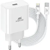 Rivacase Ps4101 Wd5 Lightning Wall Charger Argenté